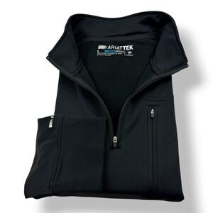 Ariat Mens AriatTek Cold Series 1/4 Zip Fleece Pullover Black Large 105037